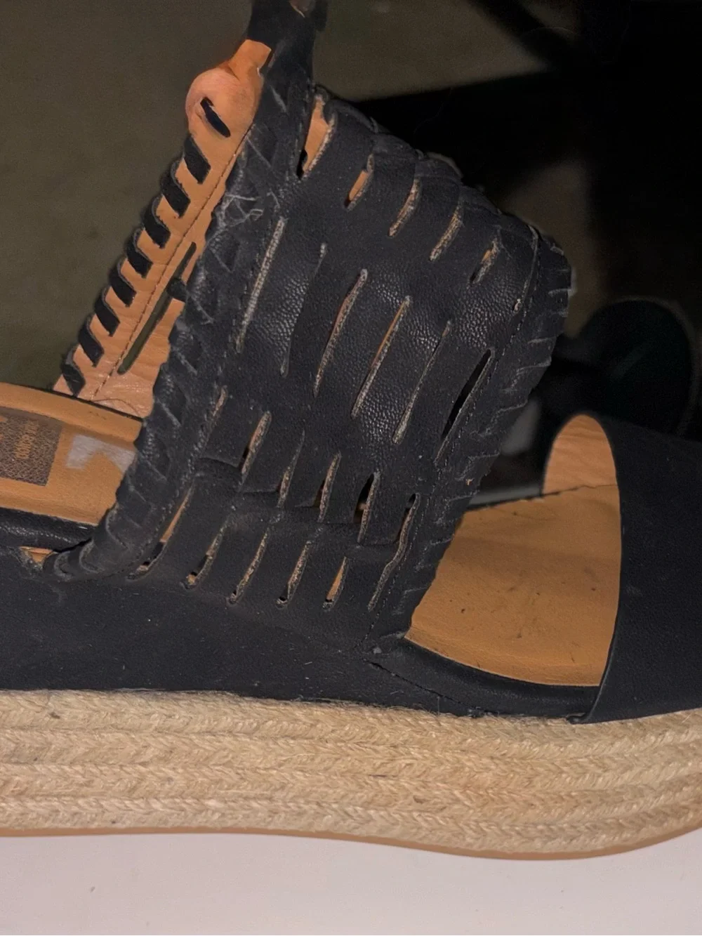 DV by Dolce Vita Women’s Black Braided Platform Wedge Sandals Size 9 Espadrille